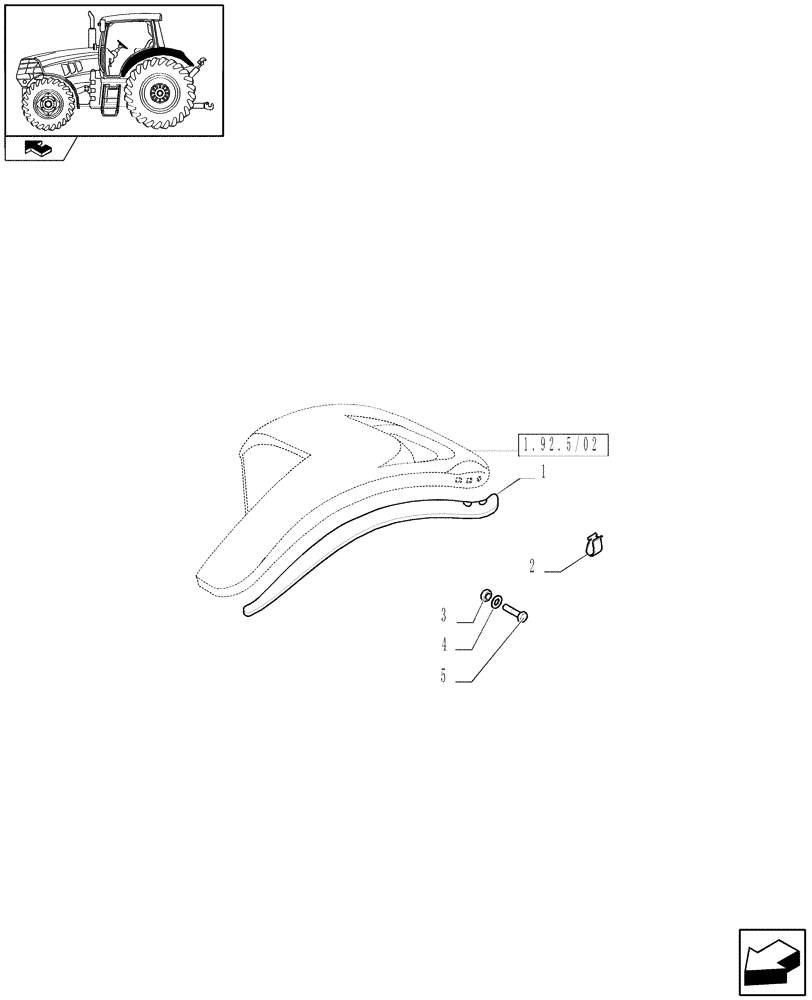 Схема запчастей Case IH PUMA 225 - (1.92.5/03[01]) - (VAR.293-601) WIDE REAR FENDERS - EXTENSIONS - C7076 (10) - OPERATORS PLATFORM/CAB