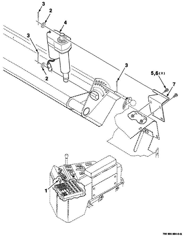 Схема запчастей Case IH 725 - (09-004) - ELECTRICAL SWATHBOARD ACTUATOR (55) - ELECTRICAL SYSTEMS