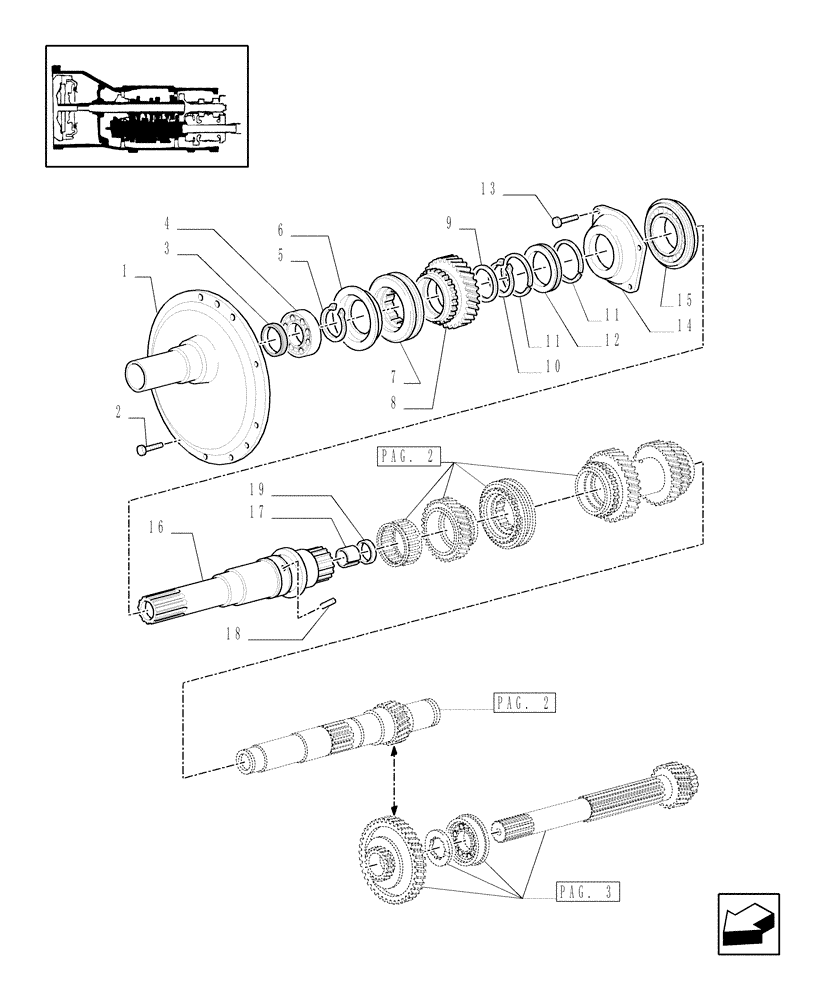 Схема запчастей Case IH MXM140 - (1.28.1[01]) - 20X16 MECHANICAL GEAR BOX (40 KM/H) / TRANSMISSION GEARS (03) - TRANSMISSION