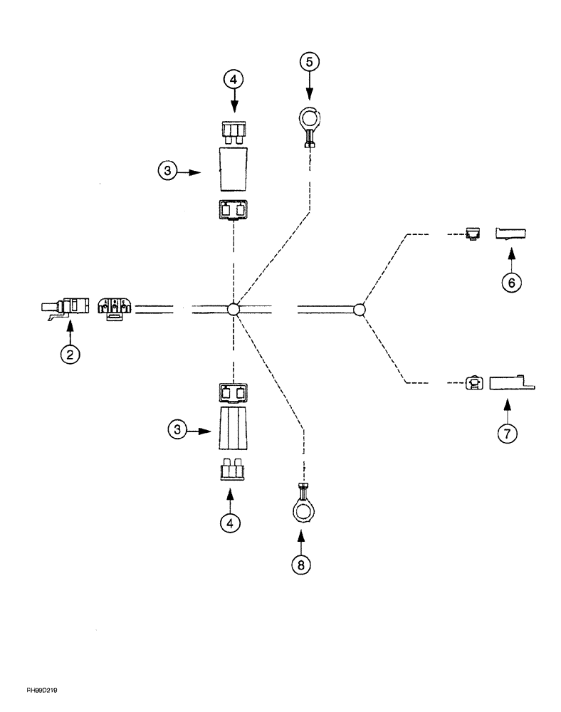 Схема запчастей Case IH AFS - (03-04) - HARNESS, AFS, ADAPTER FOR STEIGER TRACTOR (55) - ELECTRICAL SYSTEMS