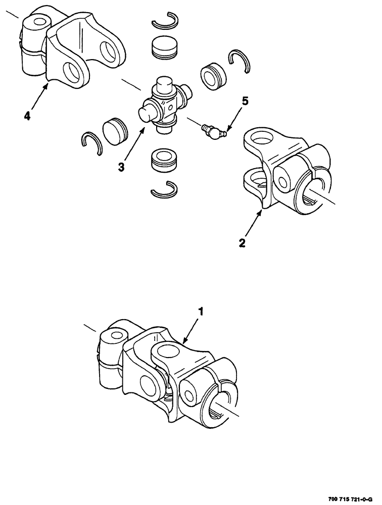 Схема запчастей Case IH 725 - (02-020) - U-JOINT ASSEMBLY (58) - ATTACHMENTS/HEADERS