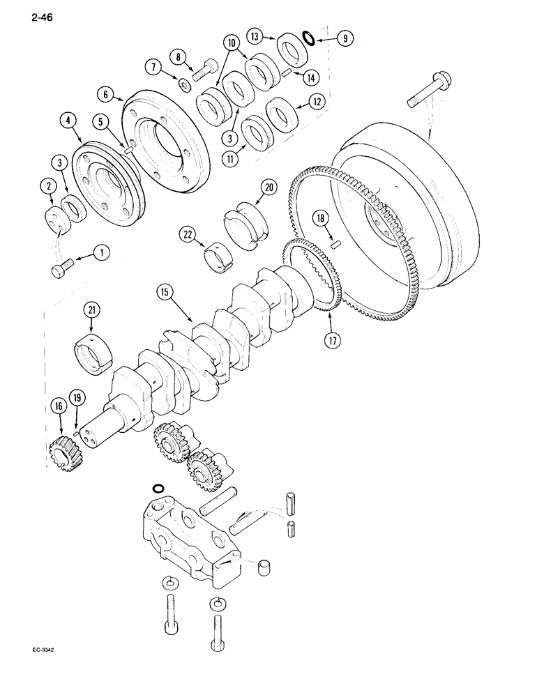 Схема запчастей Case IH 995 - (2-46) - CRANKSHAFT (02) - ENGINE