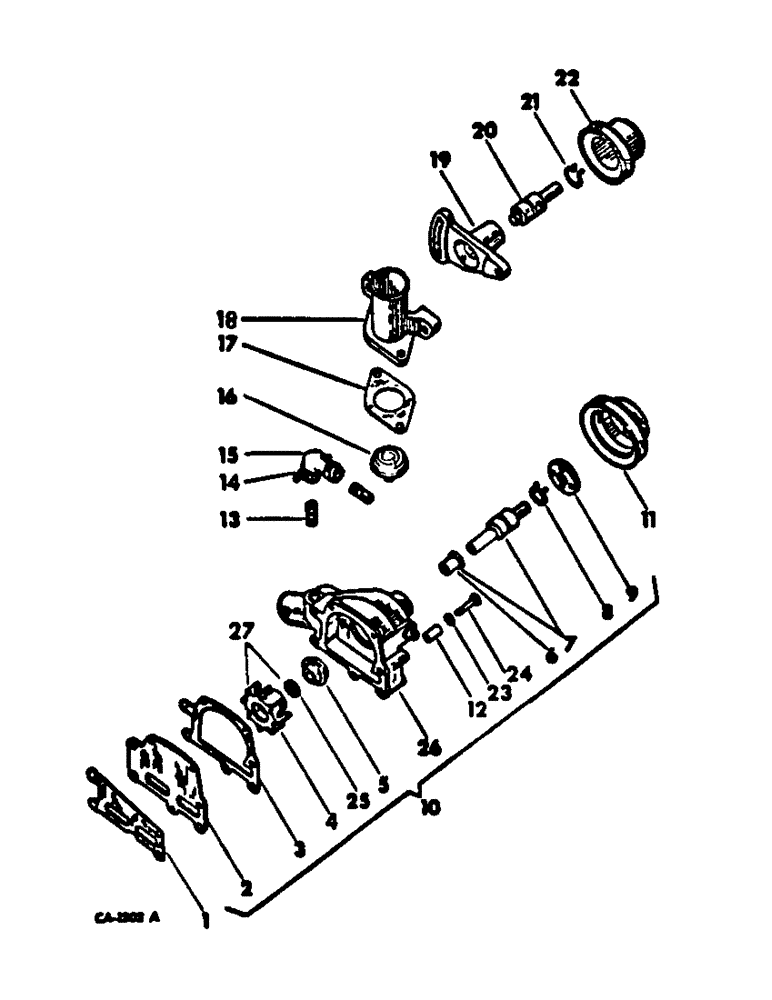Схема запчастей Case IH C-301 - (E-08) - THERMOSTAT AND WATER PUMP 