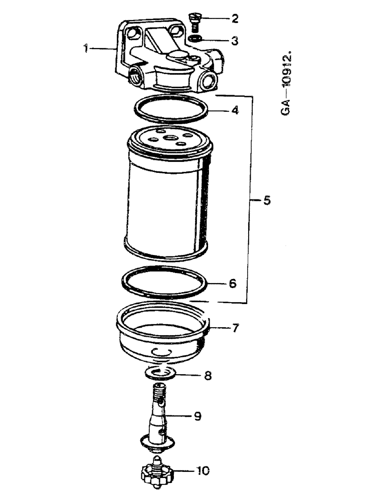 Схема запчастей Case IH D-179 - (11-074) - FUEL FILTER, BOSCH 