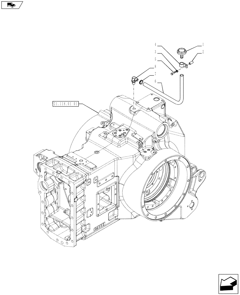 Схема запчастей Case IH PUMA 230 - (21.118.02) - OIL BREATHER ASSEMBLY (21) - TRANSMISSION