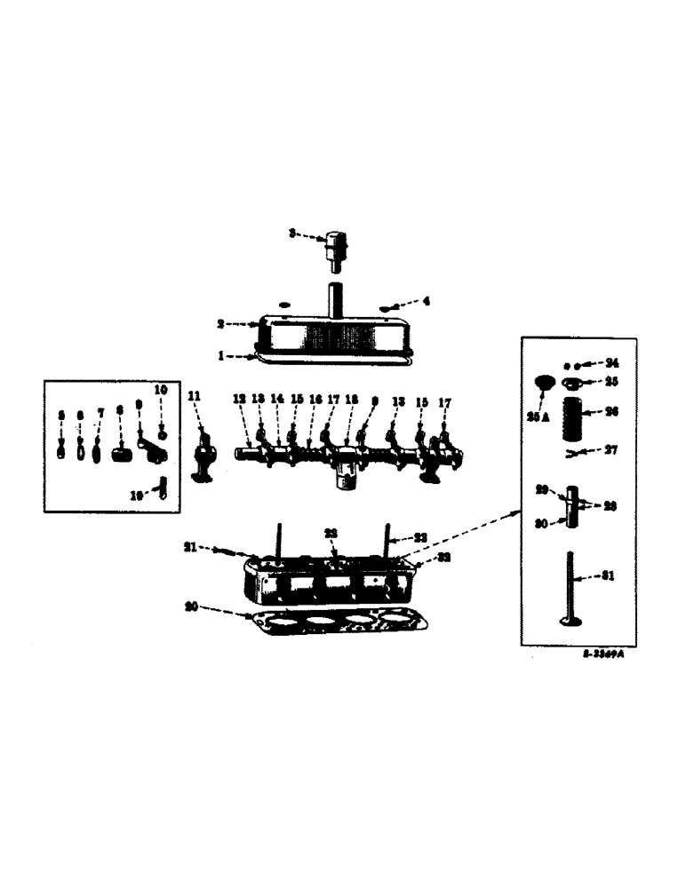 Схема запчастей Case IH SUPER C - (007) - ENGINE, CYLINDER HEAD, VALVE COVER, VALVES AND VALVE LEVERS (01) - ENGINE