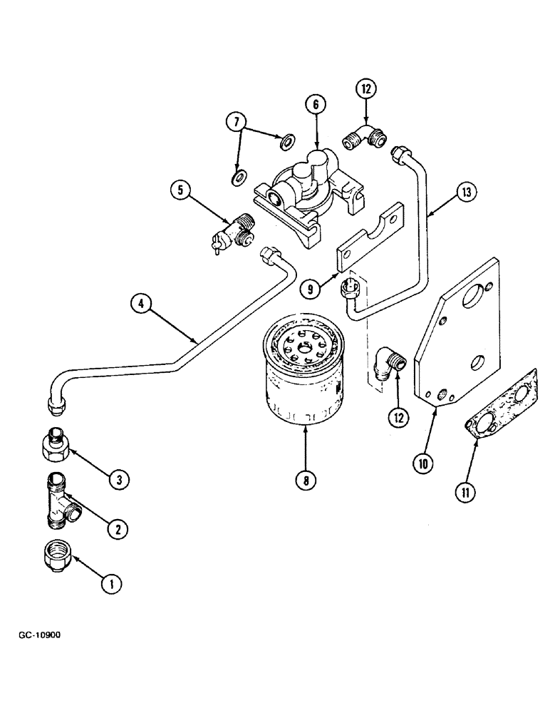 Схема запчастей Case IH 633 - (2-16) - COOLANT FILTER (02) - ENGINE