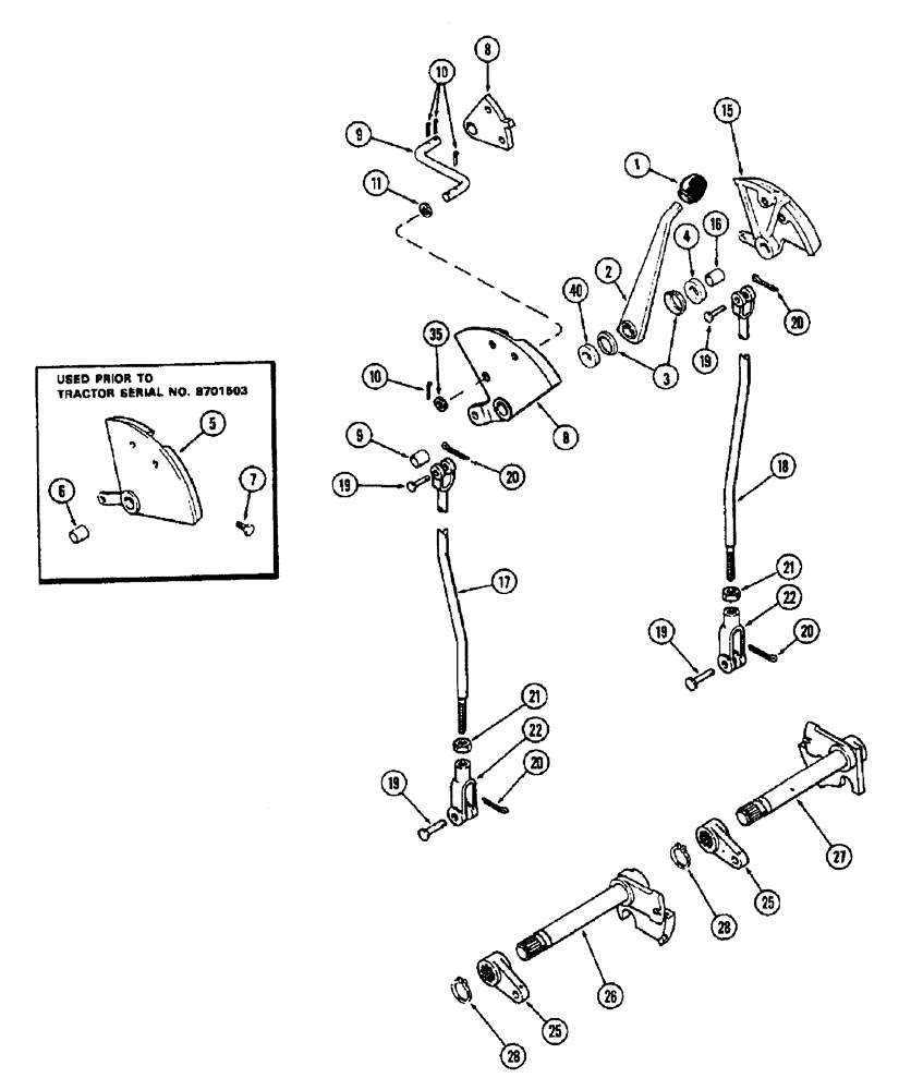 Схема запчастей Case IH 1370 - (102) - RANGE SHIFT LINKAGE (06) - POWER TRAIN