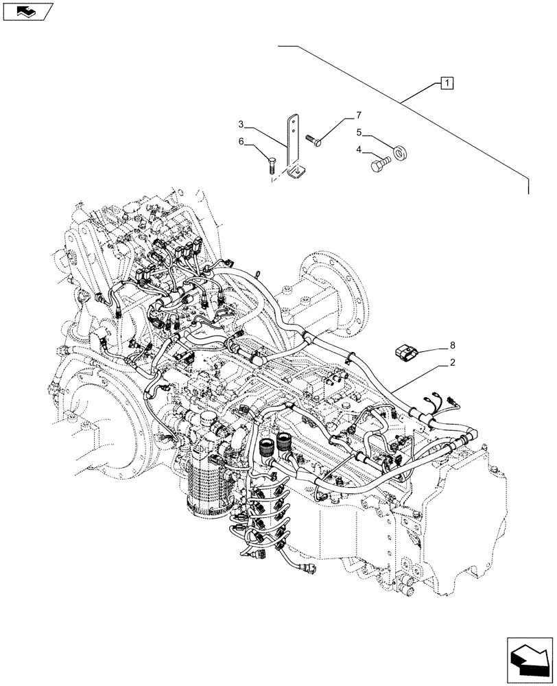 Схема запчастей Case IH PUMA 170 - (88.055.19[02]) - DIA KIT - PREDISPOSITION FOR VIRTUAL TERMINAL - HARNESS (88) - ACCESSORIES