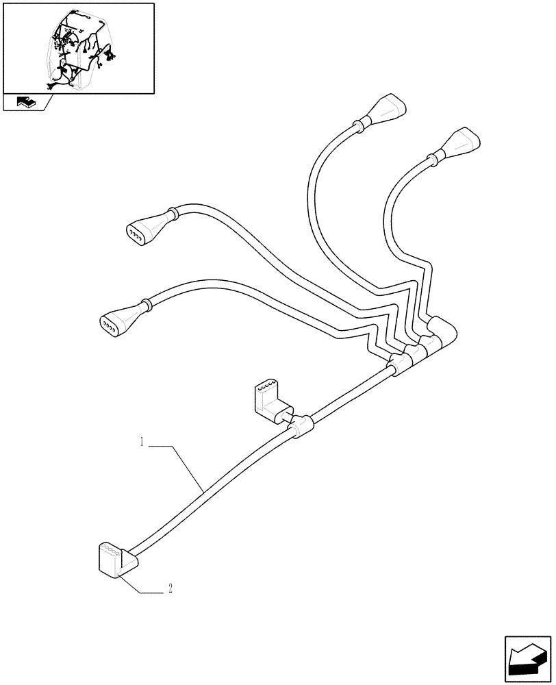 Схема запчастей Case IH PUMA 140 - (1.75.4/05) - ELECTRONIC MID MOUNTED VALVES - HARNESS (VAR.330560-330561-333560-333561) (06) - ELECTRICAL SYSTEMS