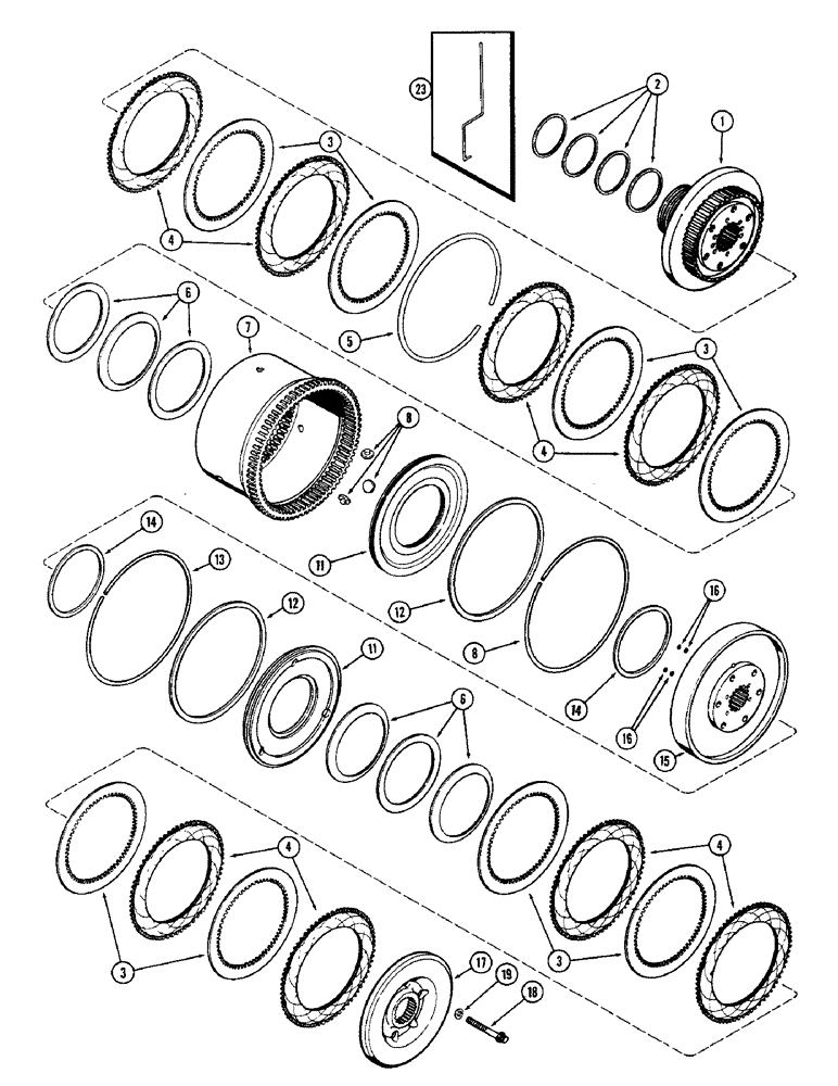 Схема запчастей Case IH 1370 - (188) - (C2) AND (C3) CLUTCHES, USED PRIOR TO TRANSMISSION SERIAL NUMBER 10057473 (06) - POWER TRAIN