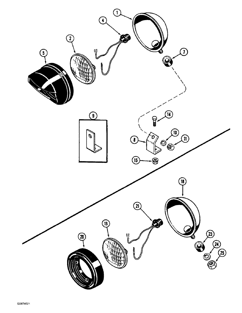 Схема запчастей Case IH 1660 - (4-40) - GRAIN TANK LAMP, UNLOADER LAMP (06) - ELECTRICAL