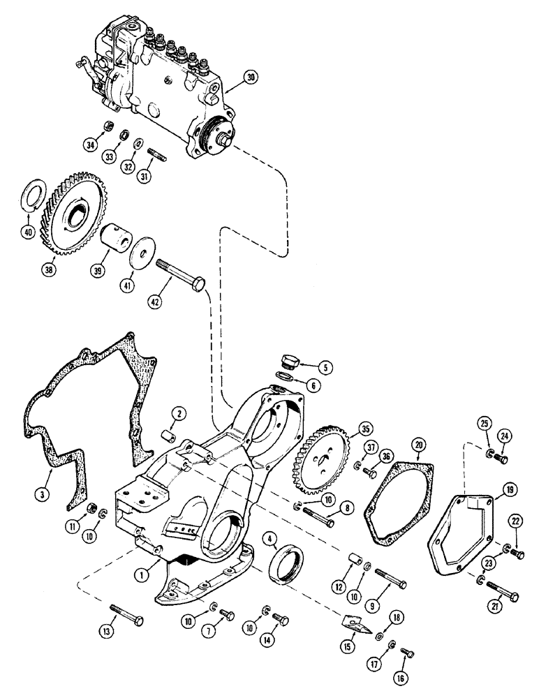 Схема запчастей Case IH 1570 - (052) - TIMING GEAR COVER, 504BDT DIESEL ENGINE (03) - FUEL SYSTEM