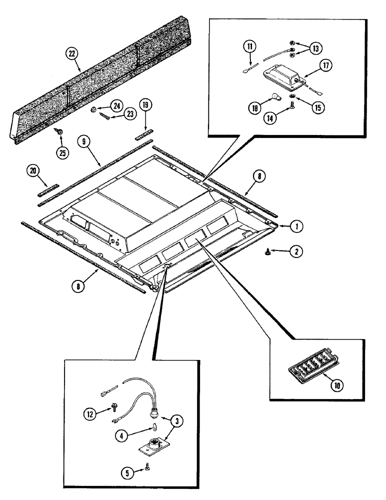 Схема запчастей Case IH 2096 - (9-428) - CAB, HEADLINER AND LOUVERS (09) - CHASSIS/ATTACHMENTS