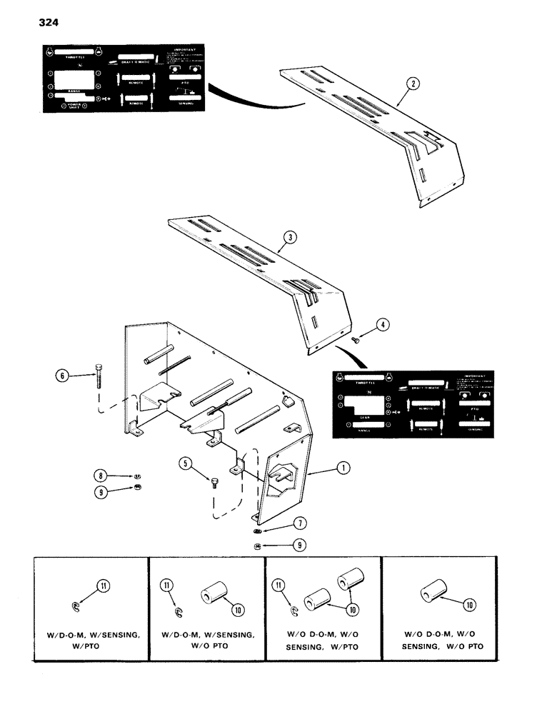 Схема запчастей Case IH 870 - (324) - CONTROL CONSOLE, FIRST USED TRACTOR SERIAL NUMBER 8693001 (09) - CHASSIS/ATTACHMENTS