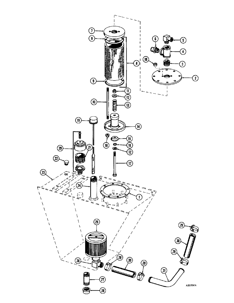 Схема запчастей Case IH 1470 - (144) - HYDRAULIC OIL RESERVOIR AND FILTER (08) - HYDRAULICS