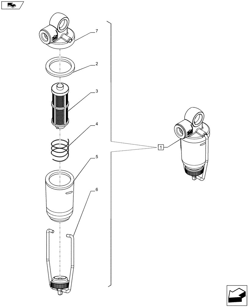 Схема запчастей Case IH PUMA 230 - (10.214.02[02]) - FUEL FILTER - BREAKDOWN (10) - ENGINE