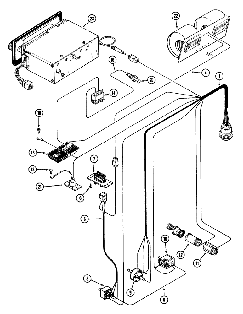 Схема запчастей Case IH 2090 - (4-100) - CAB HEADLINER WIRING, CAB SERIAL NUMBER 12045751 AND AFTER (04) - ELECTRICAL SYSTEMS