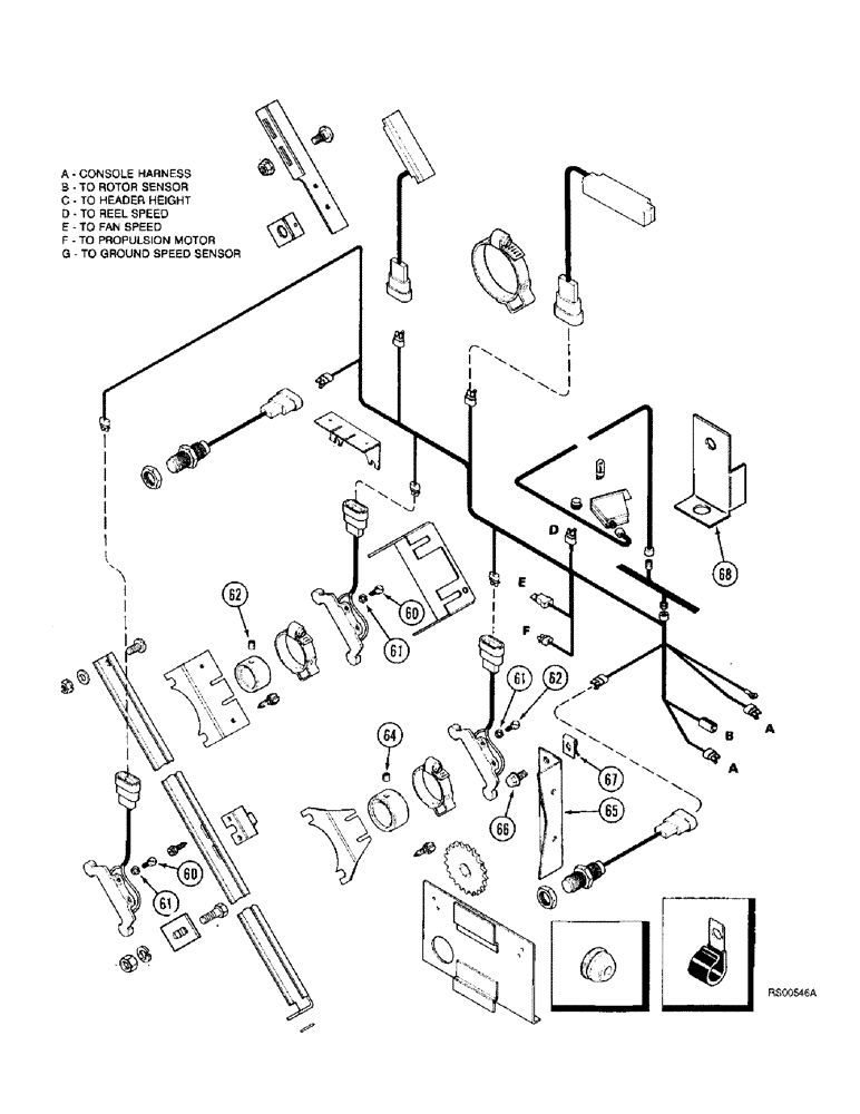 Схема запчастей Case IH 1680 - (4-20) - SHAFT SPEED MONITOR CONTROL HARNESS, COMBINES WITH STRAW CHOPPER (CONTD) (06) - ELECTRICAL