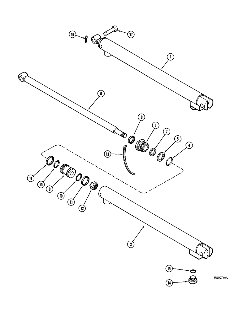 Схема запчастей Case IH 1680 - (8-86) - UNLOADER TUBE SWING CYLINDER (07) - HYDRAULICS