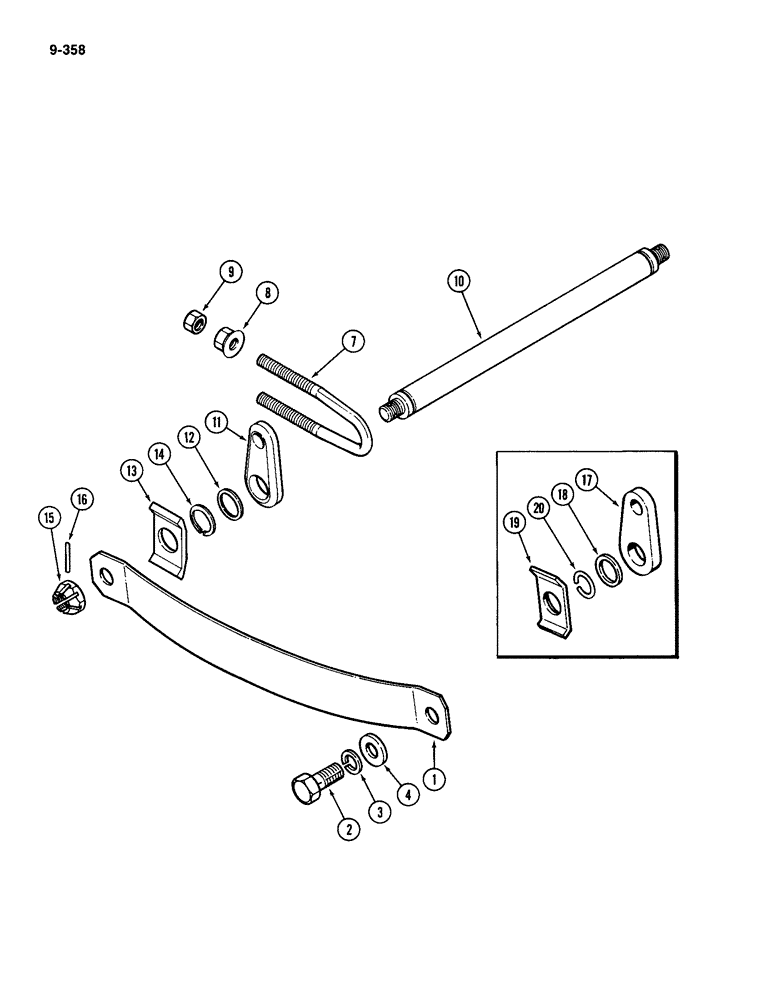 Схема запчастей Case IH 2094 - (9-358) - HITCH SPRINGS AND SHAFT (09) - CHASSIS/ATTACHMENTS