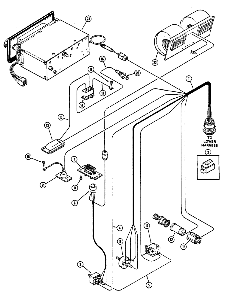 Схема запчастей Case IH 2390 - (4-098) - CAB, HEADLINER WIRING HARNESS, CAB SERIAL NO. 12013067 THROUGH 12050250 (04) - ELECTRICAL SYSTEMS