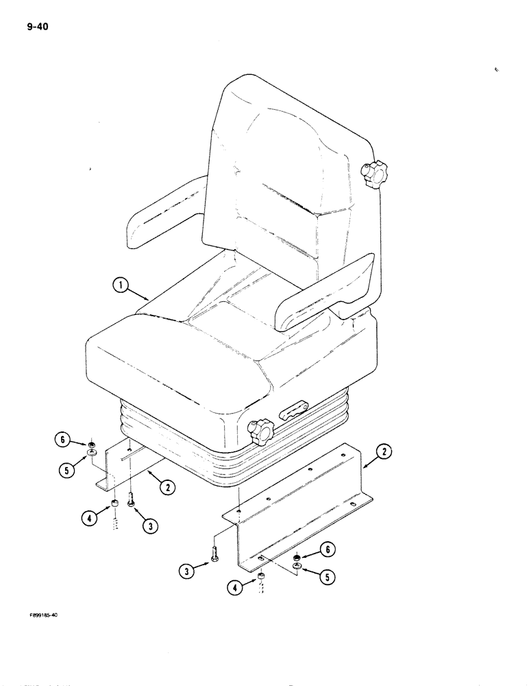 Схема запчастей Case IH 9130 - (9-40) - SEAT MOUNTING, AIR RIDE AND MECHANICAL SUSPENSION (09) - CHASSIS/ATTACHMENTS