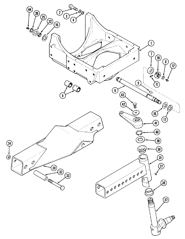 Схема запчастей Case IH 2394 - (5-14) - FRONT AXLE AND PIVOT, STANDARD 104 INCH WHEEL BASE (05) - STEERING