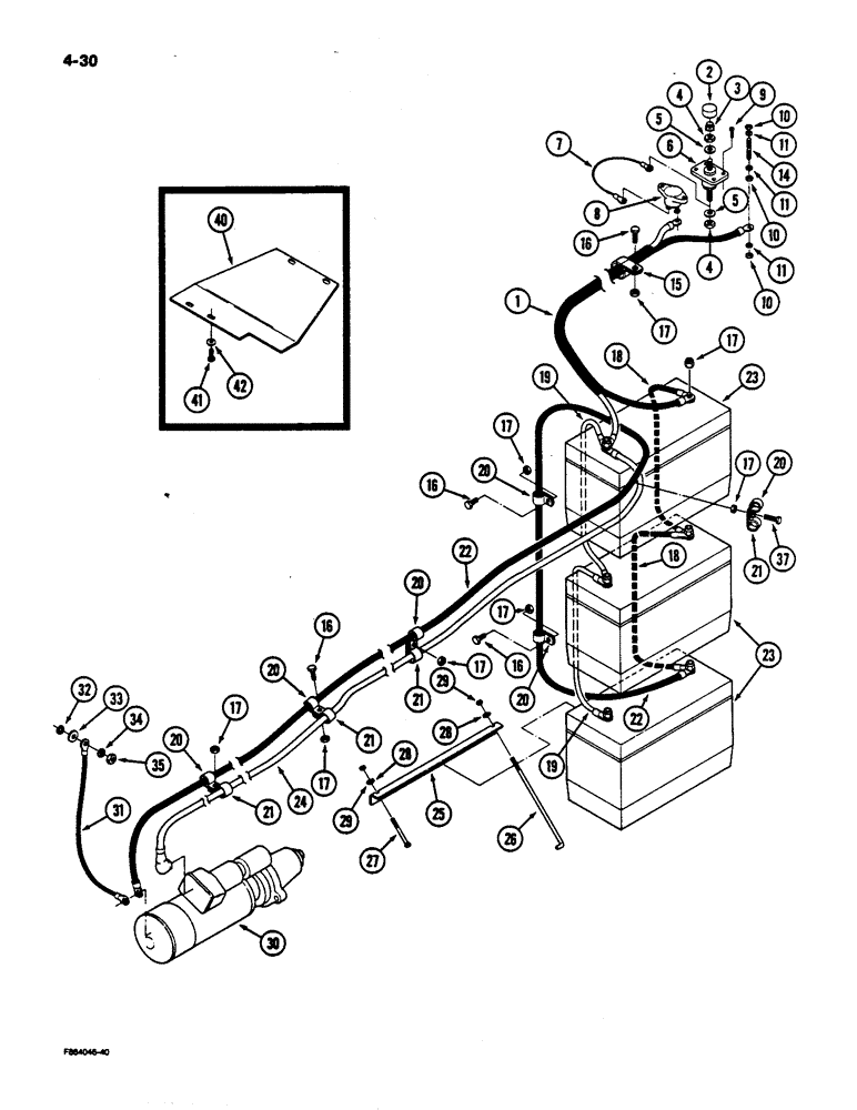 Схема запчастей Case IH 9170 - (4-30) - BATTERIES AND CABLES, 855 ENGINE (04) - ELECTRICAL SYSTEMS