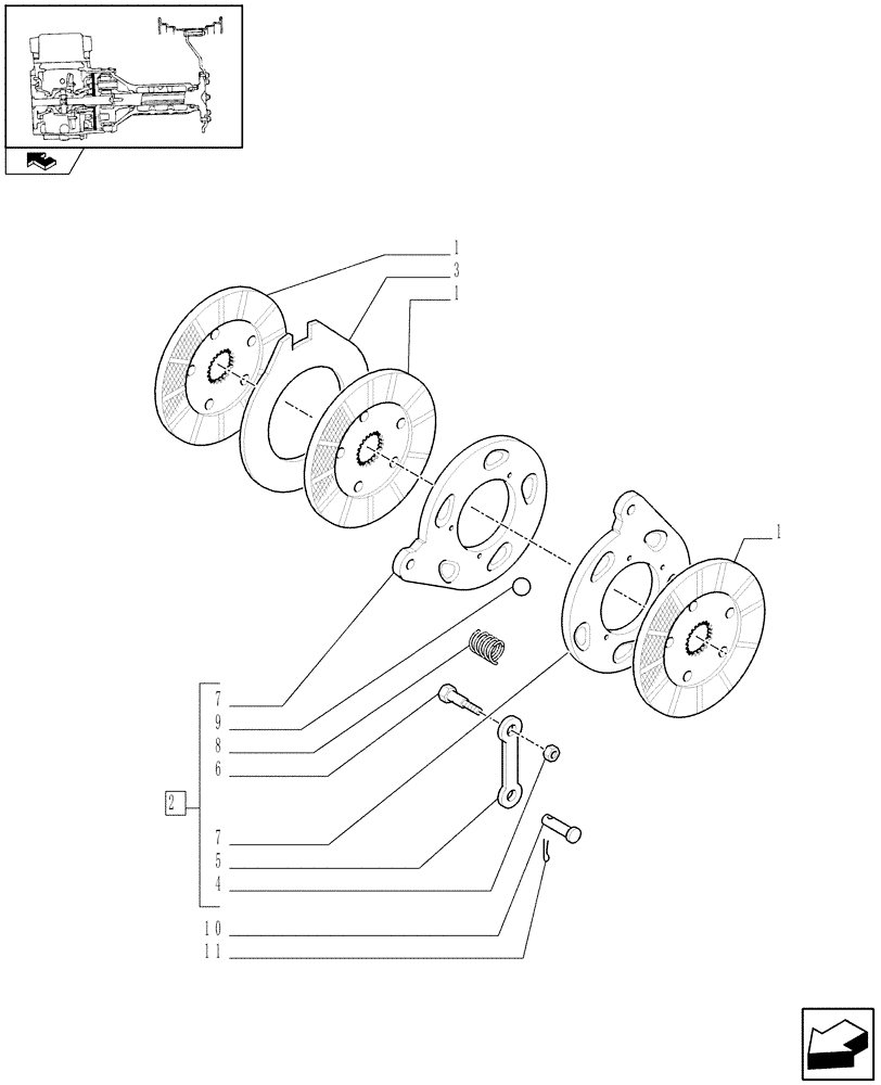 Схема запчастей Case IH FARMALL 60 - (1.65.3) - PARKING BRAKE SYSTEM (05) - REAR AXLE