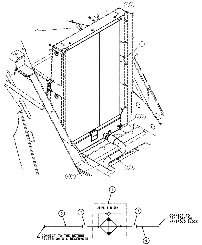 Схема запчастей Case IH TITAN 3520 - (06-003) - HYDRAULIC COOLER GROUP (07) - HYDRAULICS