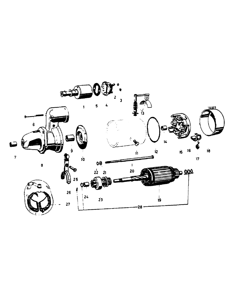 Схема запчастей Case IH 824 - (093) - STARTING MOTOR (04) - ELECTRICAL SYSTEMS