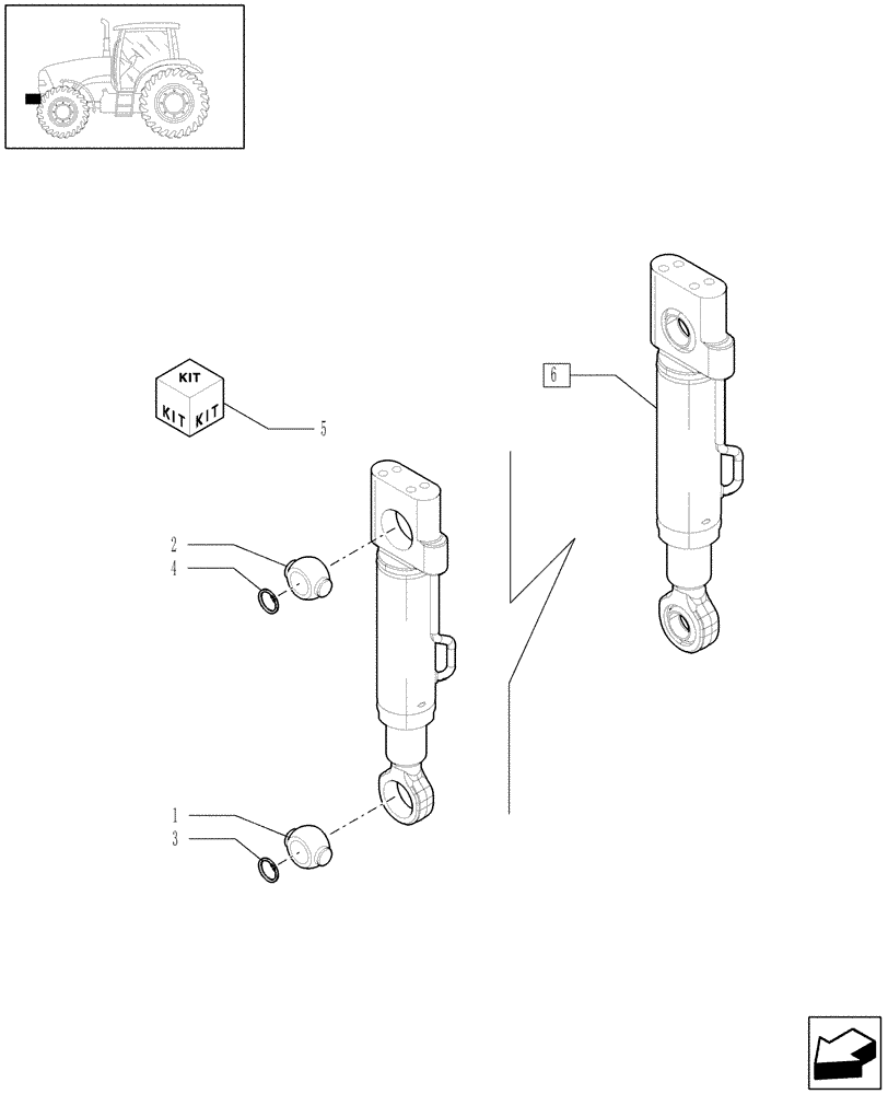 Схема запчастей Case IH PUMA 165 - (1.21.3[06]) - (VAR.212-463) 4WD FRONT AXLE WITH ACTIVE SUSPENSIONS - CYLINDER - C5972 (03) - TRANSMISSION