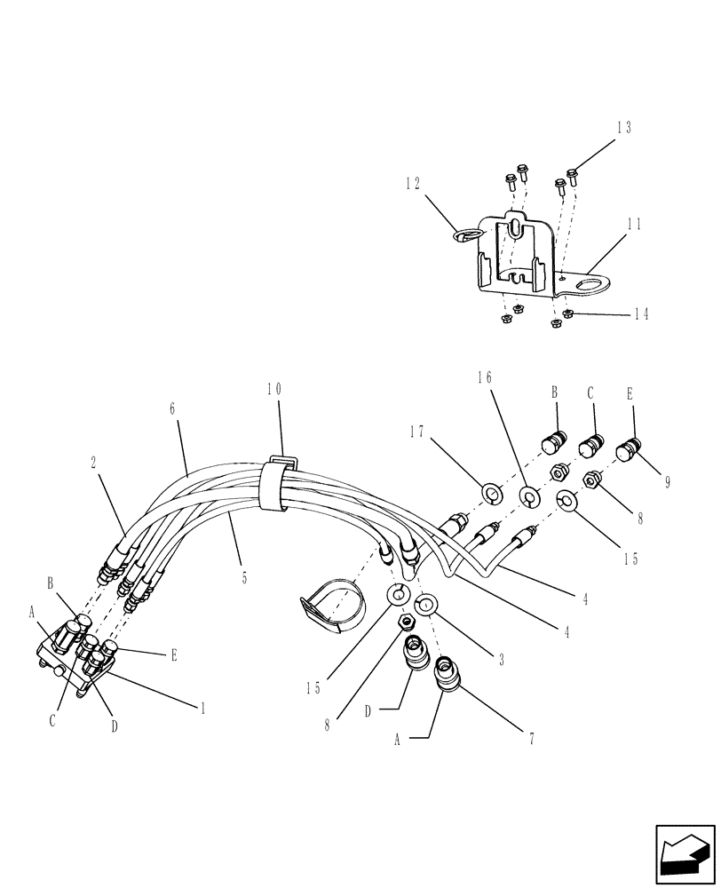 Схема запчастей Case IH 2377 - (08-36) - COMBINE HEADER ADAPTER, HOSES AND COUPLINGS (07) - HYDRAULICS