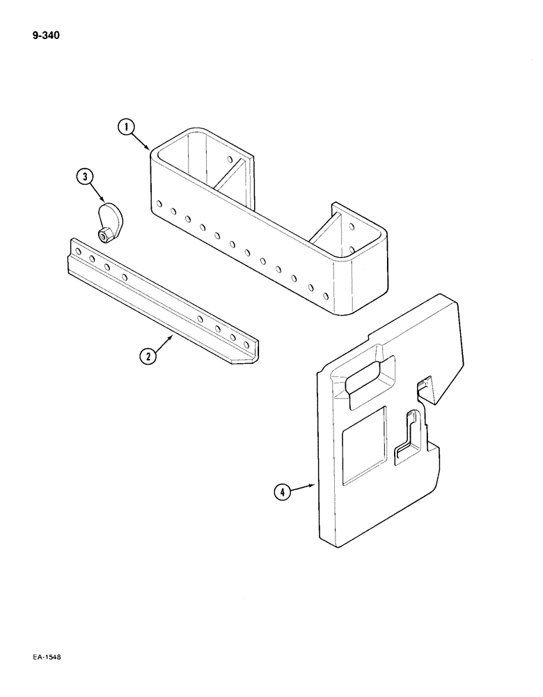 Схема запчастей Case IH 385 - (9-340) - FRONT END WEIGHT BRACKETS AND WEIGHTS (09) - CHASSIS/ATTACHMENTS