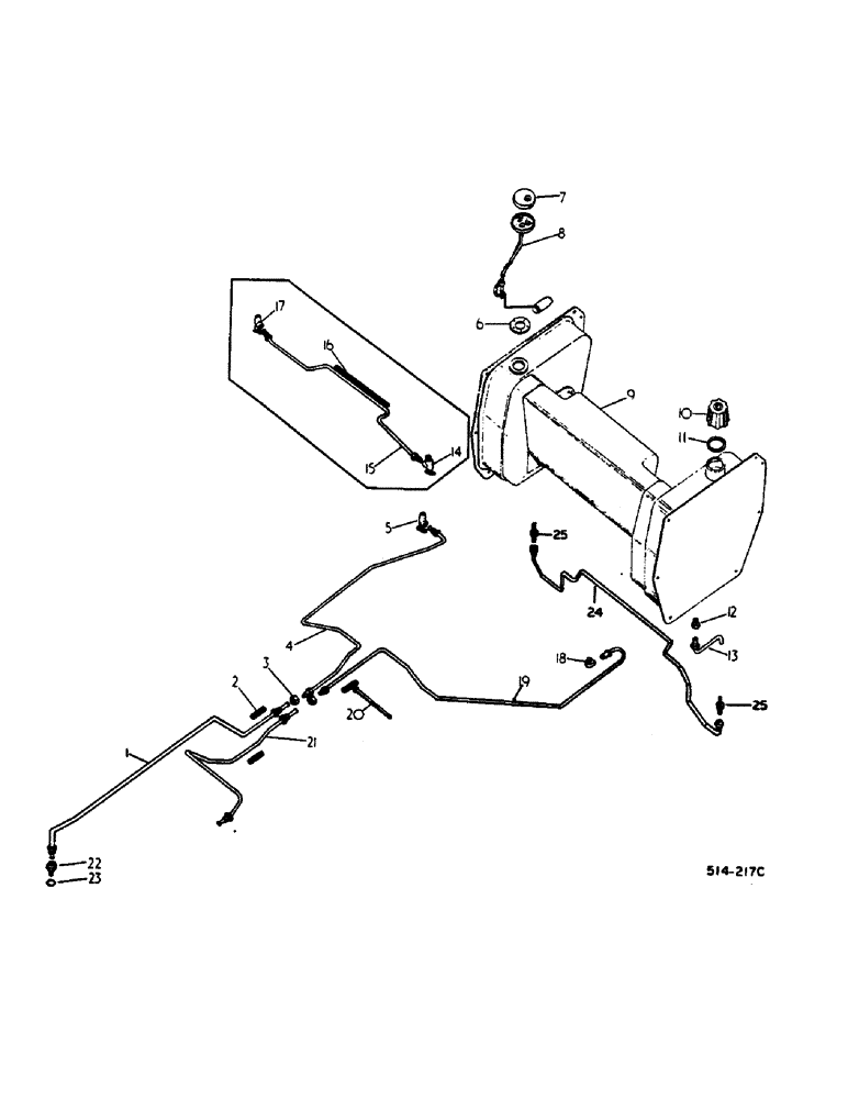 Схема запчастей Case IH 584 - (12-05) - FUEL TANK SUPPORTS AND PIPING Power