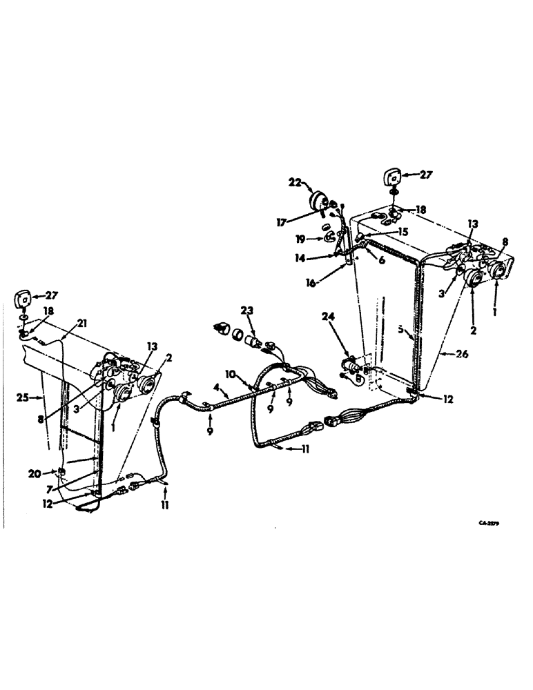 Схема запчастей Case IH 656 - (G-32) - ELECTRICAL SYSTEM, ELECTRIC LIGHTING FOR DELUXE FLAT TOP FENDERS (06) - ELECTRICAL SYSTEMS