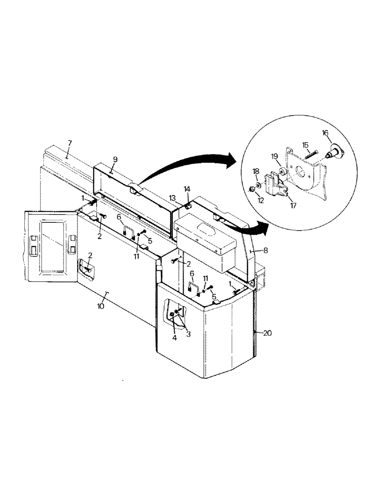 Схема запчастей Case IH STEIGER - (01-40) - REAR STORAGE COMPARTMENT (10) - CAB