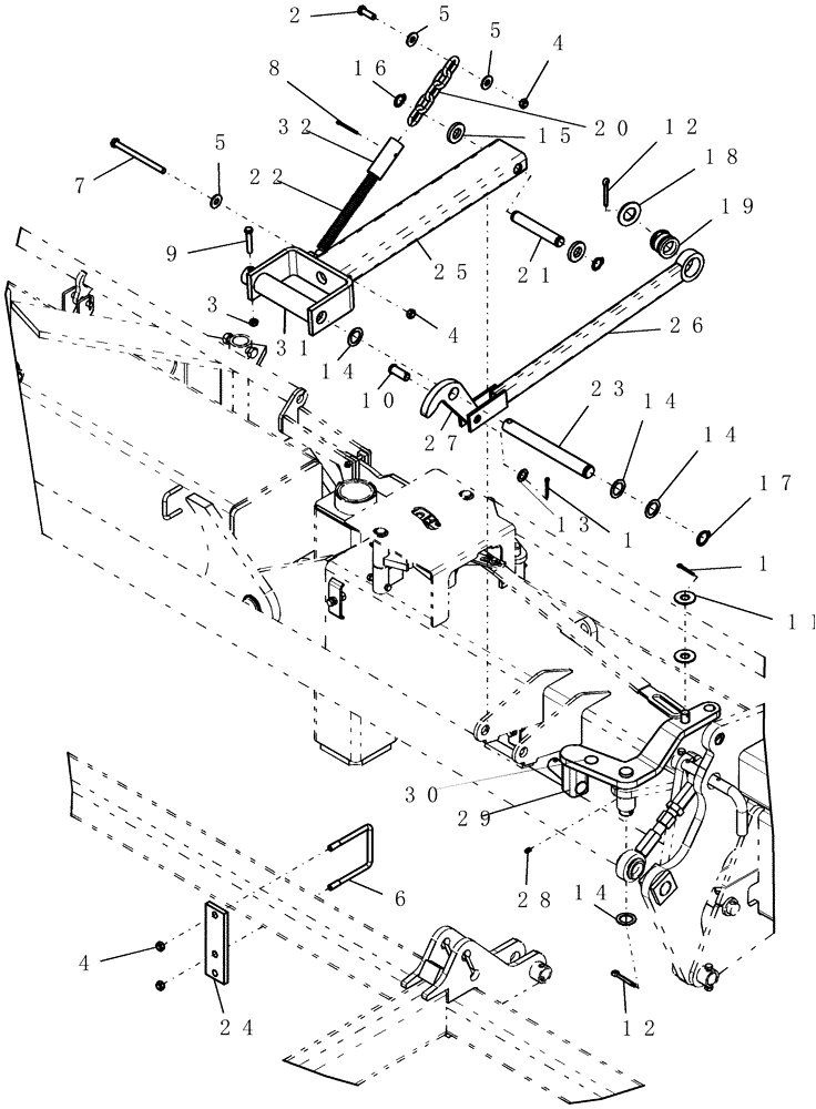 Схема запчастей Case IH ATX700 - (01.230.1) - BOOM, LATCH ARM (12) - FRAME