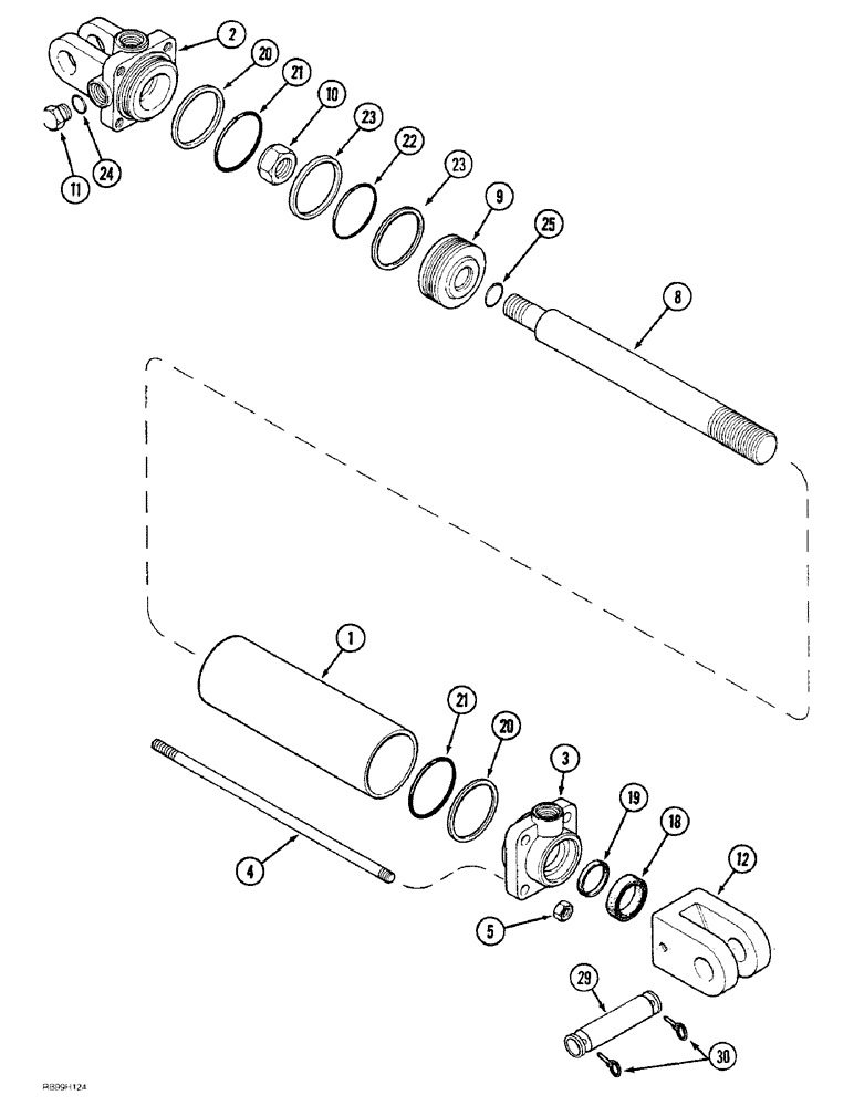 Схема запчастей Case IH 6650 - (8-8) - HYDRAULIC CYLINDER, 4 X 16 (08) - HYDRAULICS