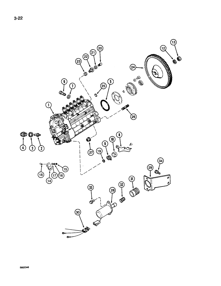 Схема запчастей Case IH 9240 - (3-022) - FUEL INJECTION PUMP AND DRIVE, 6TA-830 ENGINE (03) - FUEL SYSTEM