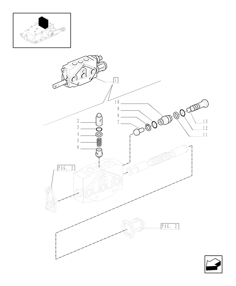 Схема запчастей Case IH JX1085C - (1.82.7/11B[01]) - SIMPLE DOUBLE EFFECT DISTRIBUTOR - PARTS - D5484 (07) - HYDRAULIC SYSTEM