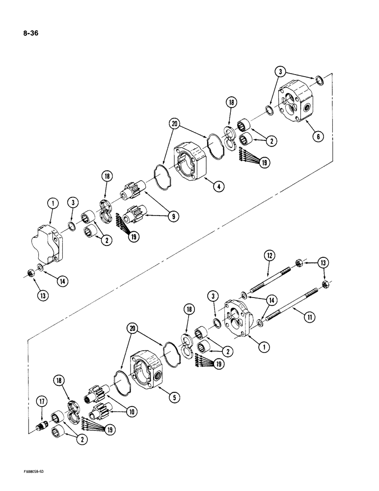 Схема запчастей Case IH 9190 - (8-36) - REMOTE HYDRAULIC MOTOR CIRCUIT, FLOW DIVIDER ASSEMBLY, WITH 1/3 AND 2/3 FLOW (08) - HYDRAULICS