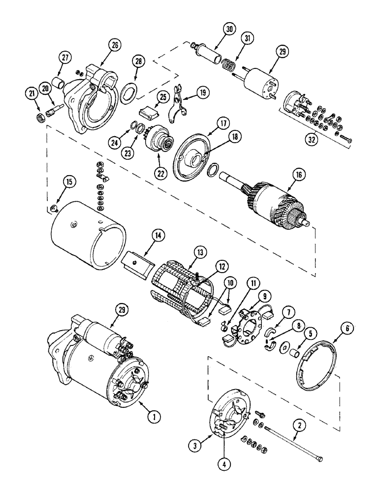 Схема запчастей Case IH 1594 - (4-62) - STARTER ASSEMBLY, PRIOR TO P.I.N. 11219518 (04) - ELECTRICAL SYSTEMS