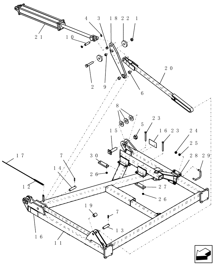 Схема запчастей Case IH PTX300 - (1.031.1) - 6 FT WING ASSEMBLY ASN CBJ0015121 (12) - FRAME