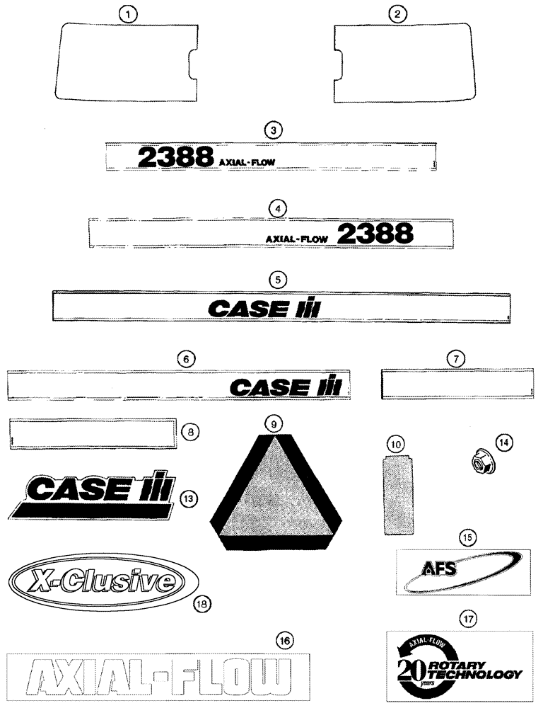 Схема запчастей Case IH 2388 - (09H-22) - DECALS (12) - CHASSIS