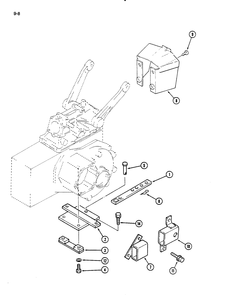 Схема запчастей Case IH 235 - (9-08) - DRAWBAR AND PTO SHIELD, HYDROSTATIC TRANSMISSION (09) - CHASSIS/ATTACHMENTS