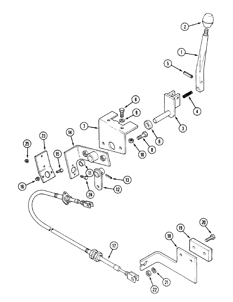 Схема запчастей Case IH 1594 - (6-202) - MFD ENGAGEMENT LEVER, TRACTORS WITHOUT CAB (06) - POWER TRAIN