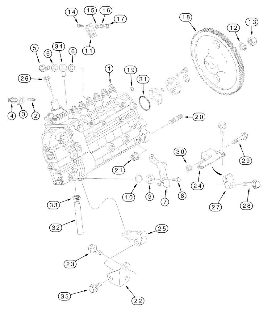 Схема запчастей Case IH 2388 - (03-04) - FUEL INJECTION - PUMP AND DRIVE (02) - FUEL SYSTEM