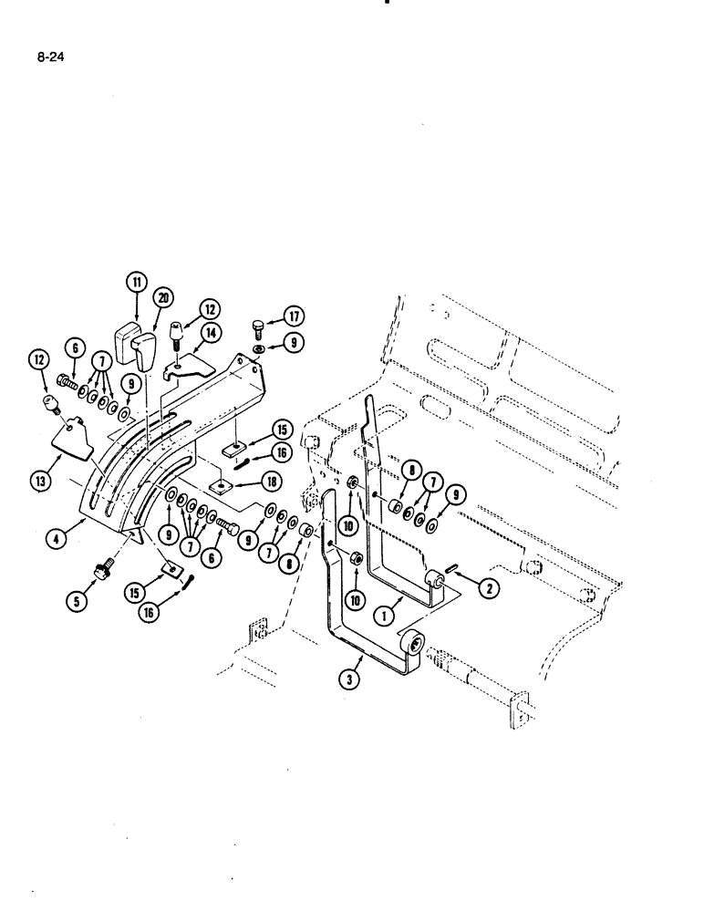 Схема запчастей Case IH 275 - (8-24) - HYDRAULIC CONTROLS, POSITION AND DRAFT CONTROL LEVERS (08) - HYDRAULICS